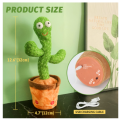 badgeRechargeable Dancing Cactus Toy with Music, Singing, Talking, Lightning, Wriggle- Funny talk back toy For Kids- Home Decorative and Children Playing Birthday Gift Foxen. 