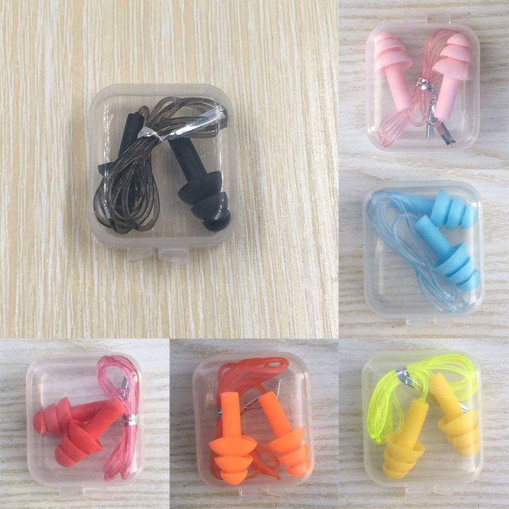 Water Sports Rope Soft Silicone Ear Plugs Swimming Ears Protector Hearing Protection Noise Reduction
