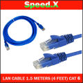 SpeedX LAN Cable 1.5 meters (4 feet) Cat 6 Ethernet Cable FIXED CONNECTORS Internet Wire. 