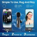 Wireless MIC Type C/IOS/Android/USB/AUX 3.5mm Mic K8/K9/K15/K35 Wireless Single/Double Microphone For Interview, Vlogging , Podcast. 