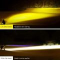 LED Work Lights for Motorcycles, Metal Body 12V 24V Dual Voltage Spotlight Driving Headlights, White and Yellow Fog Light Bars, Hard Wired Off-Road LED Auxiliary Lighting Kit for Motor Vehicles led light for Bike Car And Truck,. 