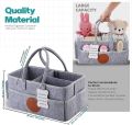 Diaper Caddy Organizer - Portable Storage Basket - Essential Bag for Nursery, Changing Table and Car - Waterproof Liner Is Great for Storing Diapers, Bottles. 