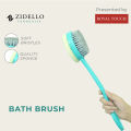 Long Handle Bathing Brush and Scrub - Bath Brush with Sponge - Effective Cleaning. 