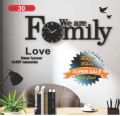 We are Family with Birds Creative 3D DIY Wooden Wall Clock Quartz Watch Laser Cut Design Decoration Piece for Home Decor and Living Room and for Gift Items & Offices. 