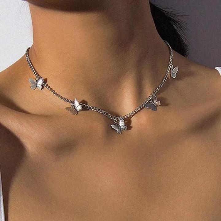 5 butterfly necklace for girls - five butterflies