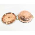Copper Stainless Steel Serving Dish - 6inch Karahi with Lid (600ml Capacity). 