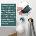 【FUN LIVE】 4 Pack Self Adhesive Kitchen Towel Hooks, Round Kitchen Towel Stopper Dish Cloth Hook Wall Mounted Towel Holder For Kitchen, Bathroom, Cabinet And Wall Dish Cloth Storage Hook (Round - Four Color). 