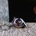 Electric Mini Turbo Turbocharger Keychain Spinning Turbine Key Chain Pendants Imitative Sound LED Car Theme Key Accessories. 