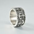 316L Stainless Steel Vintage Anchor Man Rings Marine Finger Ring Nautical Pirate Sailor Wave Anchor Band Ring for Men. 