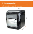 Nutricook Air Fryer Oven, 1800 Watts, Digital/One Touch Control Panel Display, 8 Preset Programs, 12 Liters, Black, 2 Years limited Warranty. 