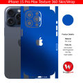 iPhone 15 Pro Max Skin/Wrap 360 Protection Sheet/ Carbon fiber/ Matte/ Transparent/ Lamination Back And Sides Included Camera Skin. 