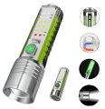 New 520A Multifunctional Zoomable Flashlight Wind Fire Torch Rechargeable USB, Powerful Torches High Lumen Super Bright 30W LED, 8 Modes, IP65 Waterproof, Portable Emergency Flashlight for Camping, Dog Walking, Power Outage Work & Safety Lights. 