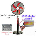 12V DC Pedestal/Stand Fan Rechargeable Fan 18" use with 12V built in Battery ACDCD Charging Fan. 