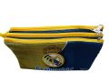 Tripple Zippered Multipurpose Three Pocket Pencil Pouch In Real Madrid Character For School And Other Use. 
