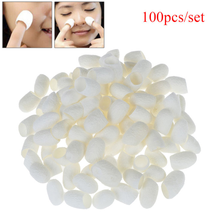 100 Pcs Silkworm Balls Purifying Whitening Exfoliating Scrub Blackhead Remover Natural Silk Cocoons Facial Skin Care