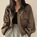 Autumn japaneseinsThin Style Outerwear Coat Casual Jacket Outer Shirt Long Sleeve Female Student Korean Style Loose. 