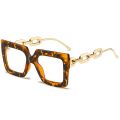 Oversized Square Reading Glasses Women 2022 Trending Metal Chain White Black Glasses Frame Fashion Anti Blue Light Glasses +1.25. 