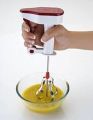 New Semi-automatic Mixer Egg Beater Manual Self Turning Stainless Steel Whisk Hand Blender Egg Cream, Easy flow blender 5x faster. 