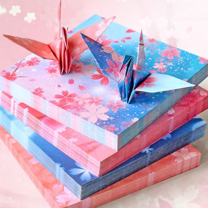 Square DIY Sakura Paper-cut Double Sides Creativity Exercise Art Material Origami Paper Folding Paper Craft paper