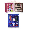 Wardrobe Folding Portable Storage Almari Cabinets 3 Door Closed with Zip. 