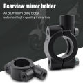 Bike Mirror Mount Universal Motorcycle Mirror Mount Clamp Waterproof Anti-rust Holder for Scooters Motorbikes Easy Installation Handlebar Mirror Mount. 