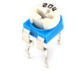 5pcs 200K Ohm Variable Resistor Trimmer Potentiometer Blue White. 