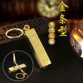 Can't Use up to Ten Thousand Times in a Lifetime New Match Lighter Cigarette Lighter Key Chain Gold Bar Personality Windproof Creative. 
