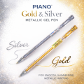 PIANO Gold and Silver Metallic Gel Pens –Pack of 2 Gel Pen. 