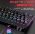 RGB Gaming Keyboard - Mechanical Keyboard Blue Switch Wired / Wireless Mini RGB Keyboard 87 Keys With & With Out Numpad - RGB Light Mechanical Keyboard Black/White - Detachable TYPE-C Wired/Wireless For Professional Gaming - Compatible With PC & Laptop. 