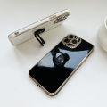 Hstyle For vivo Y20 Shiny electroplated TPU stereoscopic black violent bear ring standing back cover square cover girls and boys gift soft hard waterproof fall proof protective sleeve ring sari. Gift: lanyard. 