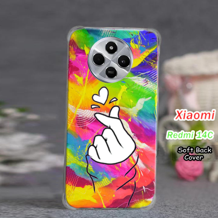 Xiaomi Redmi 14C Pouch Cover - Ladies Love Floral Art Soft Back Cover Case For Xiaomi Redmi 14C