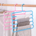 2Pc 5 Layer Magic Hangers Hanger: Anti-Slip Multi-Purpose and Multi-Functional Magic Multiple Layer Trousers Hangers Hanger - Multifunction Pants Closet Belt Holder Rack S-Type 5 Layers Saving Space Hangers Hanger. 