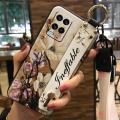 Lanyard Soft case Phone Case For OPPO A54 4G Flower Kickstand Dirt-resistant Waterproof Anti-dust protective Back Cover. 