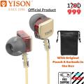 Yison X600 Highly Premium Hi-Fi Sound Earphones/Handsfree With Mic (Deep Bass) And Outstanding Sound Quality For All Mobile Phone Devices Android & IOS (Leather Pouch Included In Box) (Very Limited Quantity). 