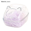 Hamster Bathtub Fully Transparent Leak-proof Safe Pet Hamster Bathroom for Little Animals. 