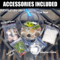 UNBREAKABLE 10" 11L  Aquarium Crystal-Clear Like a Glass Fish Bowl For Pet Hobbyists Decorating Items For Home Crafting Centerpieces Ideal gift item & kid toy for fish enthusiasts (Included Light & Accessories). 