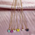 pack of 5 colorful butterfly  necklace gift for besties girls and womens .. 