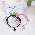 Vogue Couples Bracelets Long Distance Relationship Matching Bracelets with Magnetic Clasp Romantic Crown Pendant Hand Robe Perfect Gift for Him Her Buyers' Favorite Anniversary Gift for Couples. 