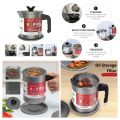 1.4L Fryer Oil Filter Pot | Carbon Steel Body with Stainless Steel Strainer & Lid | Kitchen Oil Storage Jug. 
