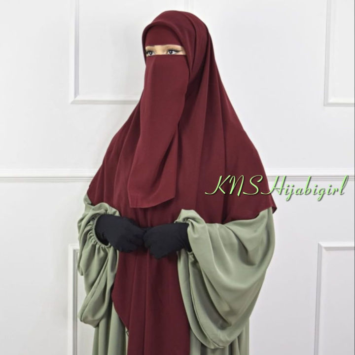 Square Hijab with Niqab & Tube Cap – 3-Piece Modest Wear Set | Complete ...