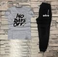 New Trendy Tracksuit No Days Off For Mens Summers T shirt and Trouser. 