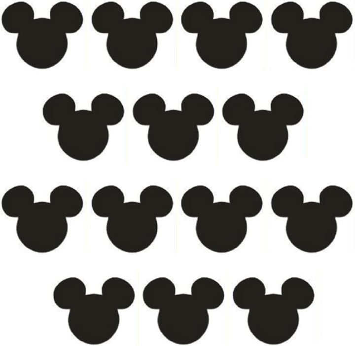Cartoon Wall Sticker, Mickey Mouse Stickers 3.14 x 2.3 Inch PVC Mickey Stickers - 24 PCS - Perfect for Mickey Mouse Themed Birthday Party Kids & Children Room Deoration Cute Animal Wall Art  Removable(Black)