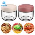 GOIKEA Sealed Jar with Wide Mouth Stackable Glass Sealing Jars with Leak-proof Lid for Home Supplies Moisture-proof Wide Mouth Design Leak-proof Storage Jar with Groove Design. 