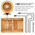 Laptop Desk Nnewvante Adjustable Laptop Desk Table 100% Bamboo with USB Fan Foldable Breakfast Serving Bed Tray w' Drawer (F). 