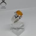 Pukhraj Stone Ring , Yellow Pukhraj Stone Ring , 925 Sterling Silver Yellow Pukhraj Gemstone Ring. 