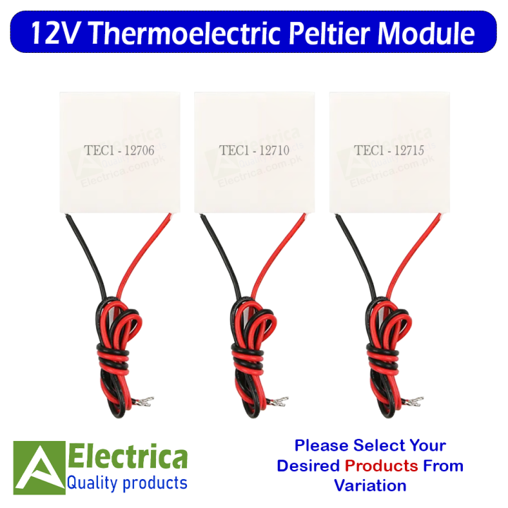 TEC1- (12706 ,12710 ,12715 ) Thermoelectric Cooler Peltier 40*40mm 12V Peltier Elemente Module by Electrica