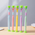 Three Sided Toothbrush Smooth Edge Three Head Soft Bristle Toothbrush. 