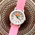 2024 New rainbow cloud luminous silicone band children's watch lovely cartoon quartz watch girls watch wholesale. 