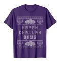 Funny Hanukkah Shirt Happy Challah Days Cute Chanukah Gift Tops Shirts Graphic Youthful Cotton Men's T Shirt Cool. 