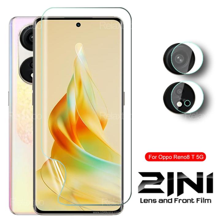 Relaxtoo For Oppo Reno8 T 5G 2in1 Screen Protector Hydrogel Soft Film Camera Film For Oppo Reno 8T Reno8T 5G Full Coverage Protective Film Not Glass